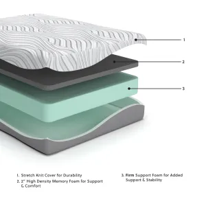 12 Inch Memory Foam White California King Mattress