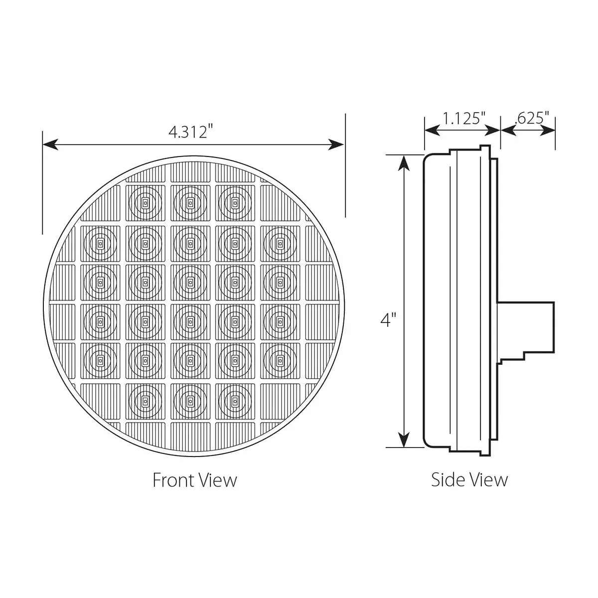 4" NON-SEQUENTIAL WHITE/CLEAR 26 LED SEALED LIGHT
