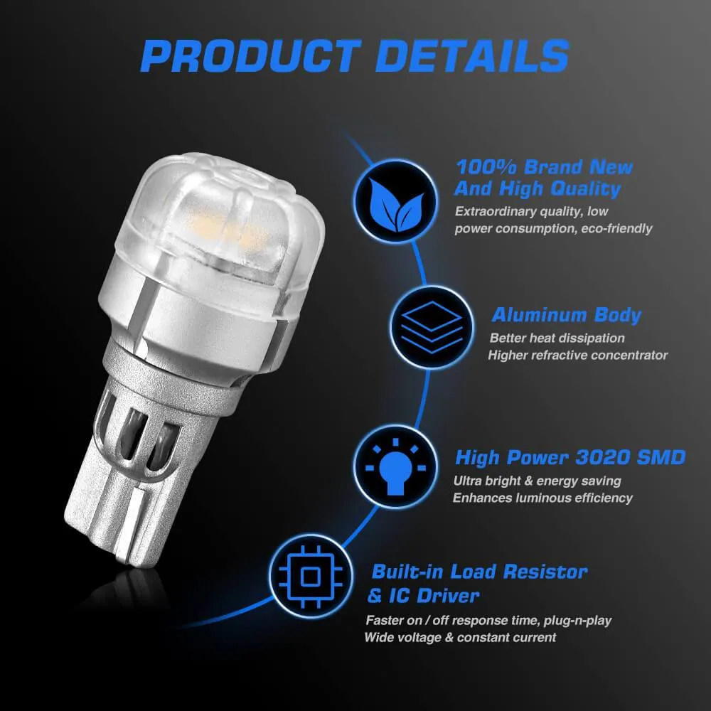 921 912 W16W 906 T15 Reverse Backup Light  LED Bulbs - White