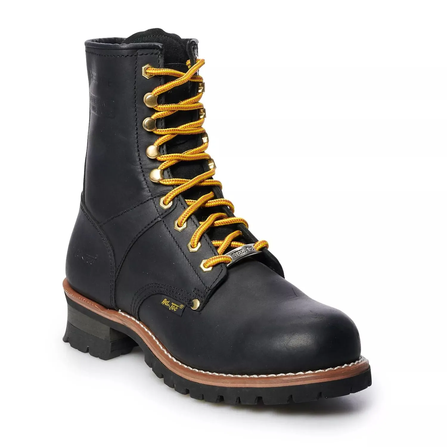 Ad  Men's Waterproof Work Boots Ad  Tec 1428 Steel Toe Lumberjack Work Boots
