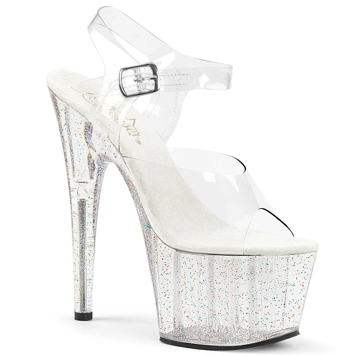 Adore-708MG Clear, 7" Heels