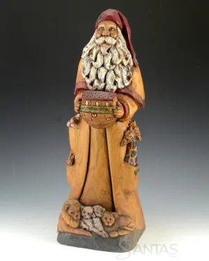 African American Santa and The Ark Butternut Carving by Barbara Scoles 16 inch