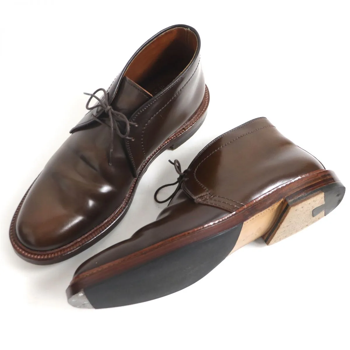 Alden 13132 Cigar Cordovan Plain Toe Chukka Boots