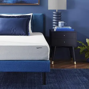 Amazon Basics Memory Foam Mattress, Soft Plush Feel, 8 Inch, Twin, White/Grey