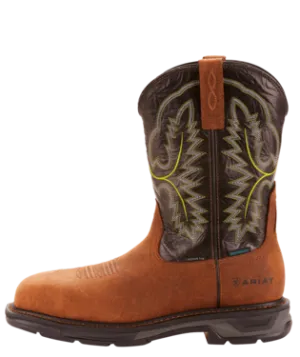 Ariat Boots, 11 inch WorkHog XT Wide Square Toe Waterproof Carbon Toe Work Boot, 10024966 & 10024968 TUMBLED BARK & OILY DISTRESSED BROWN