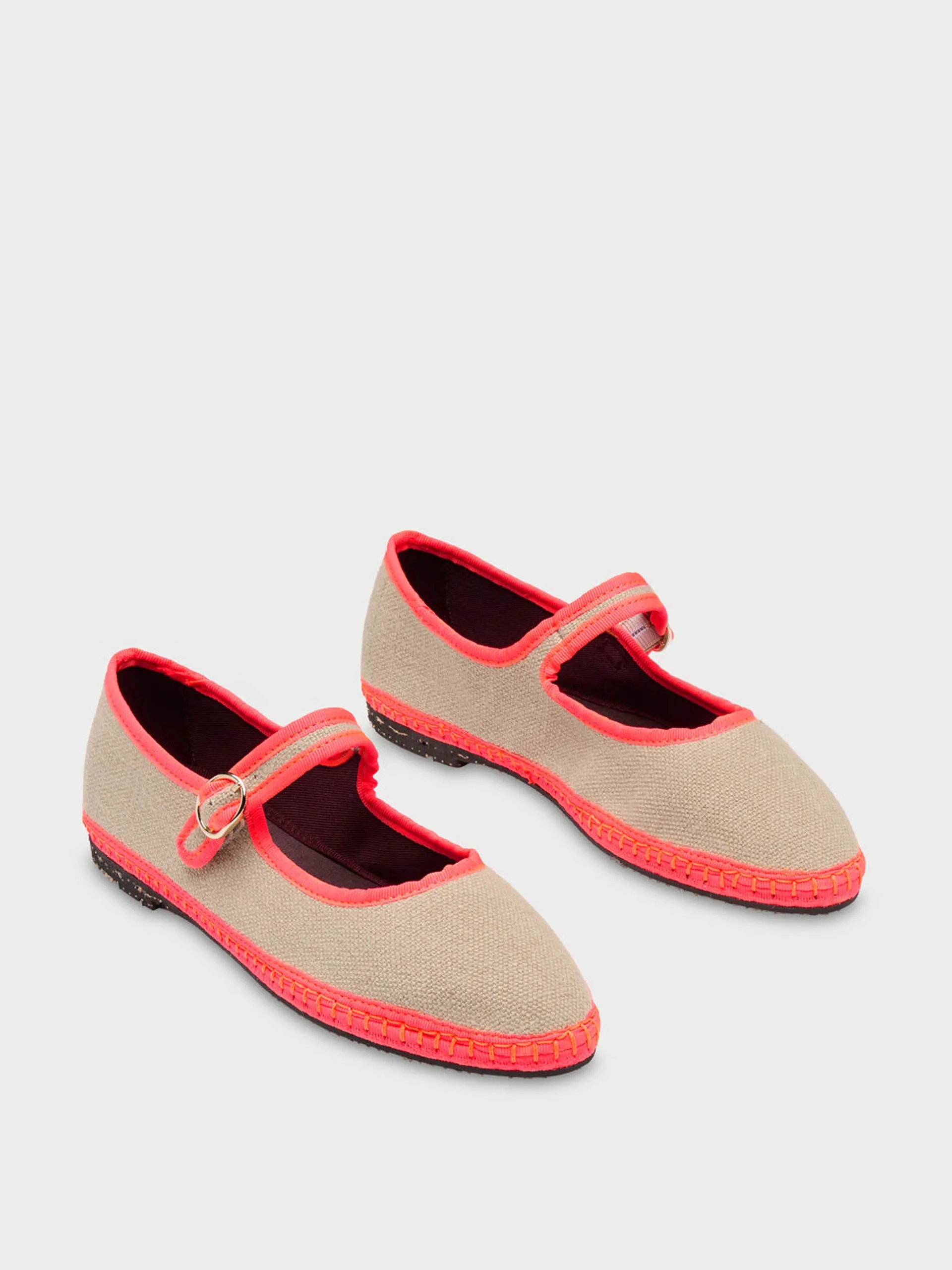 Beige Mara Mary Jane flats