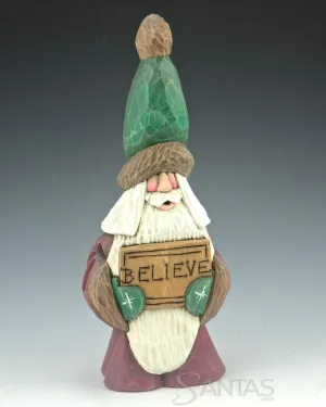 Believe - Tall Hat Santa Carving by Dave Francis