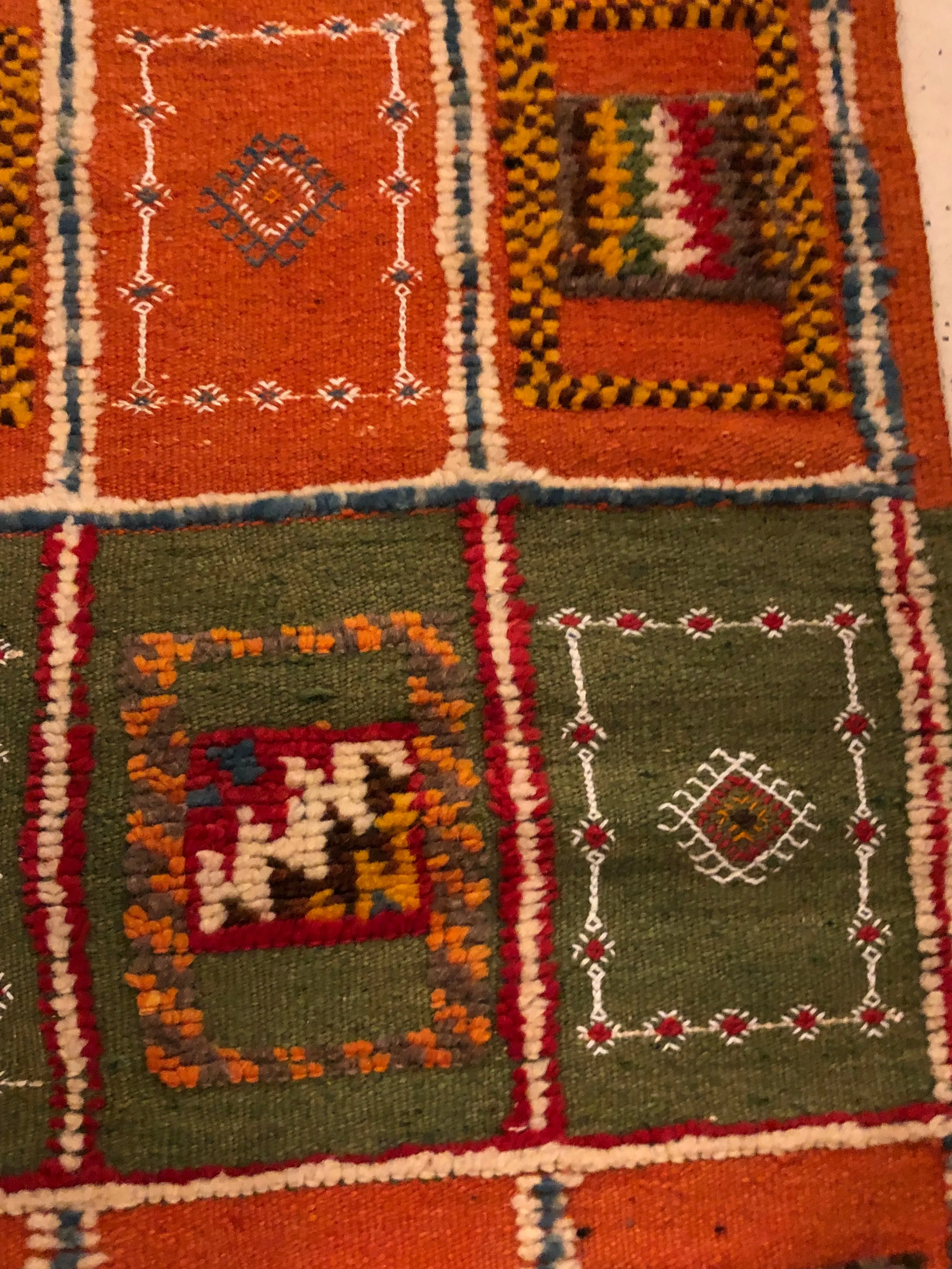 Berber Rug Small with Abstract Elements on Panels