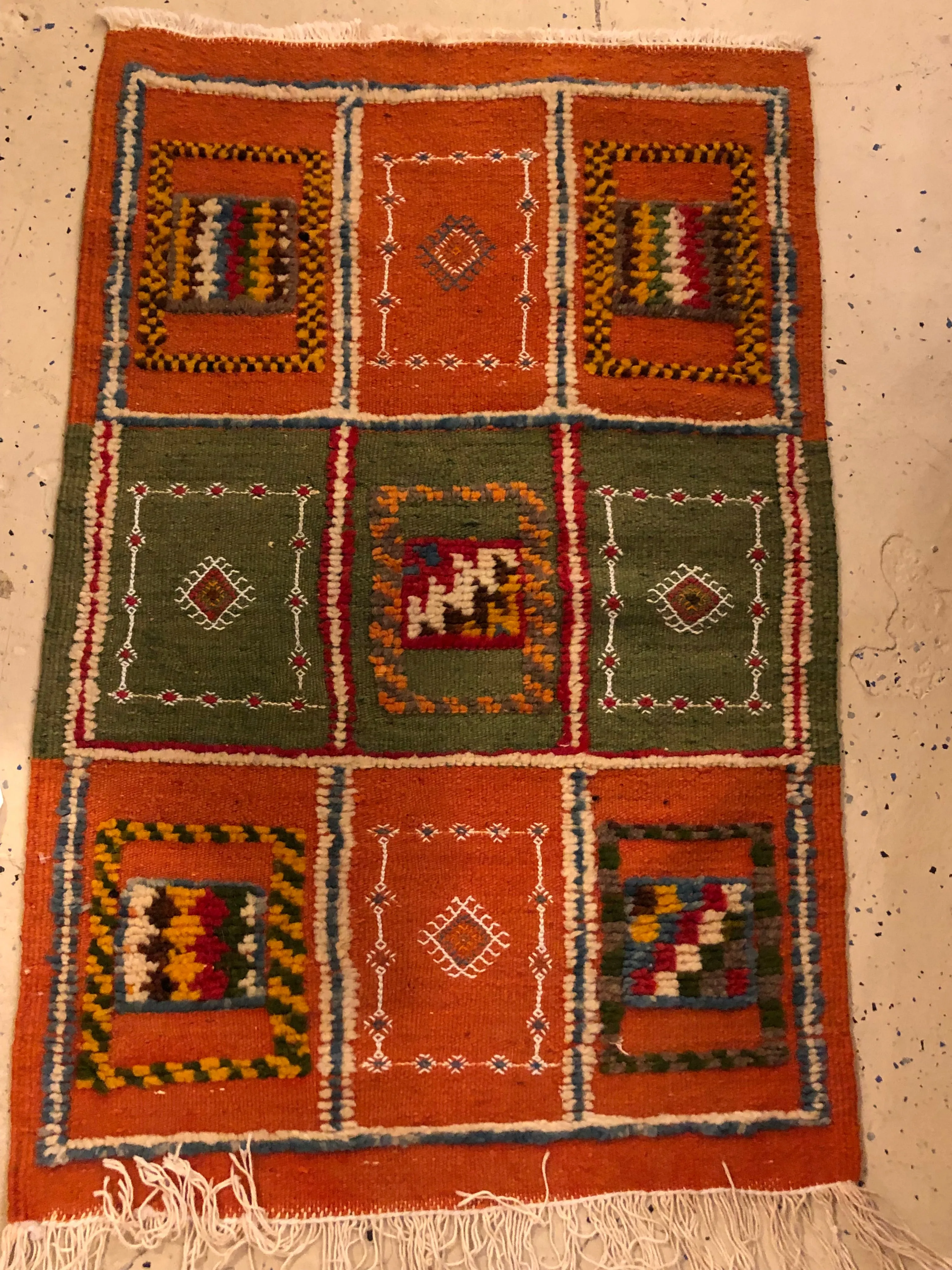 Berber Rug Small with Abstract Elements on Panels