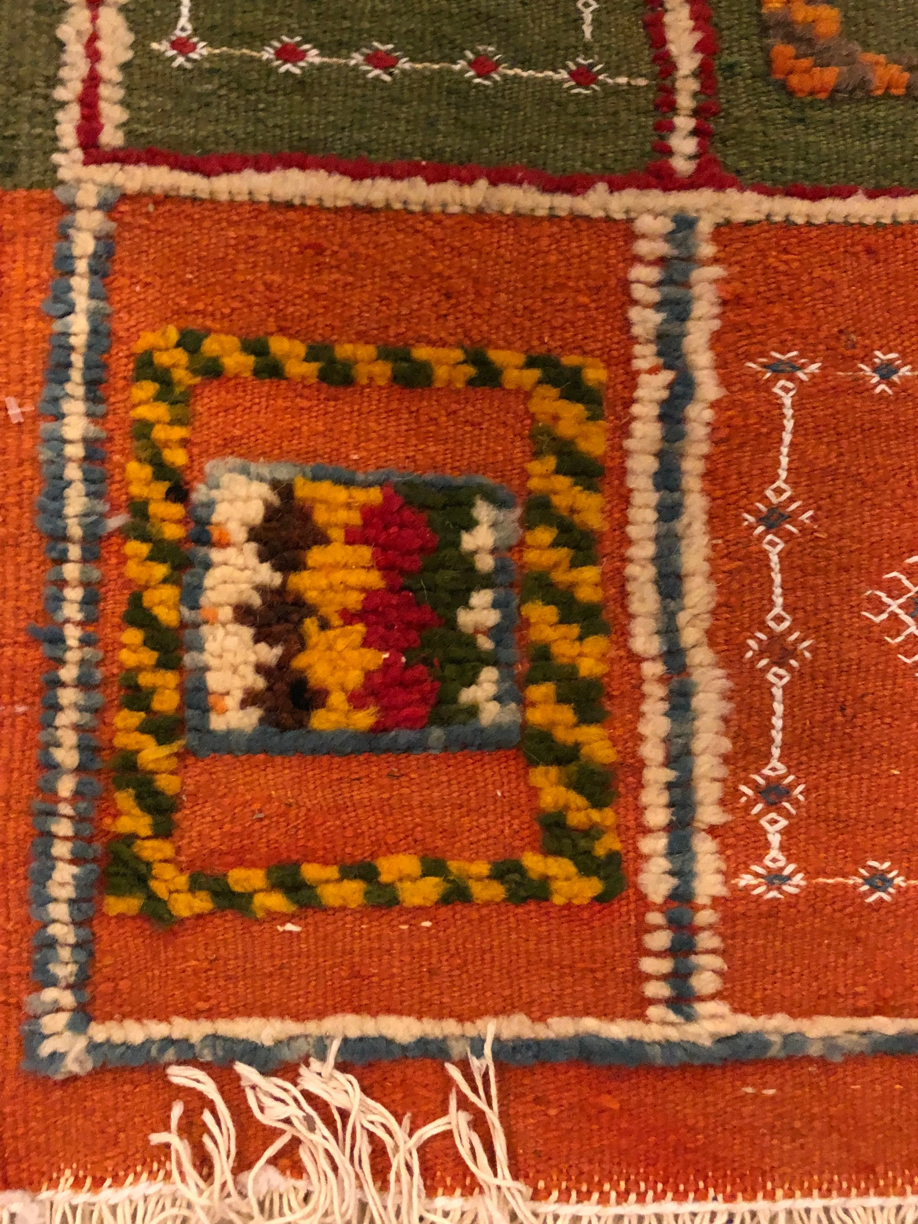 Berber Rug Small with Abstract Elements on Panels