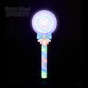 Blue Light Up Spinning Lollipop Wand 12"