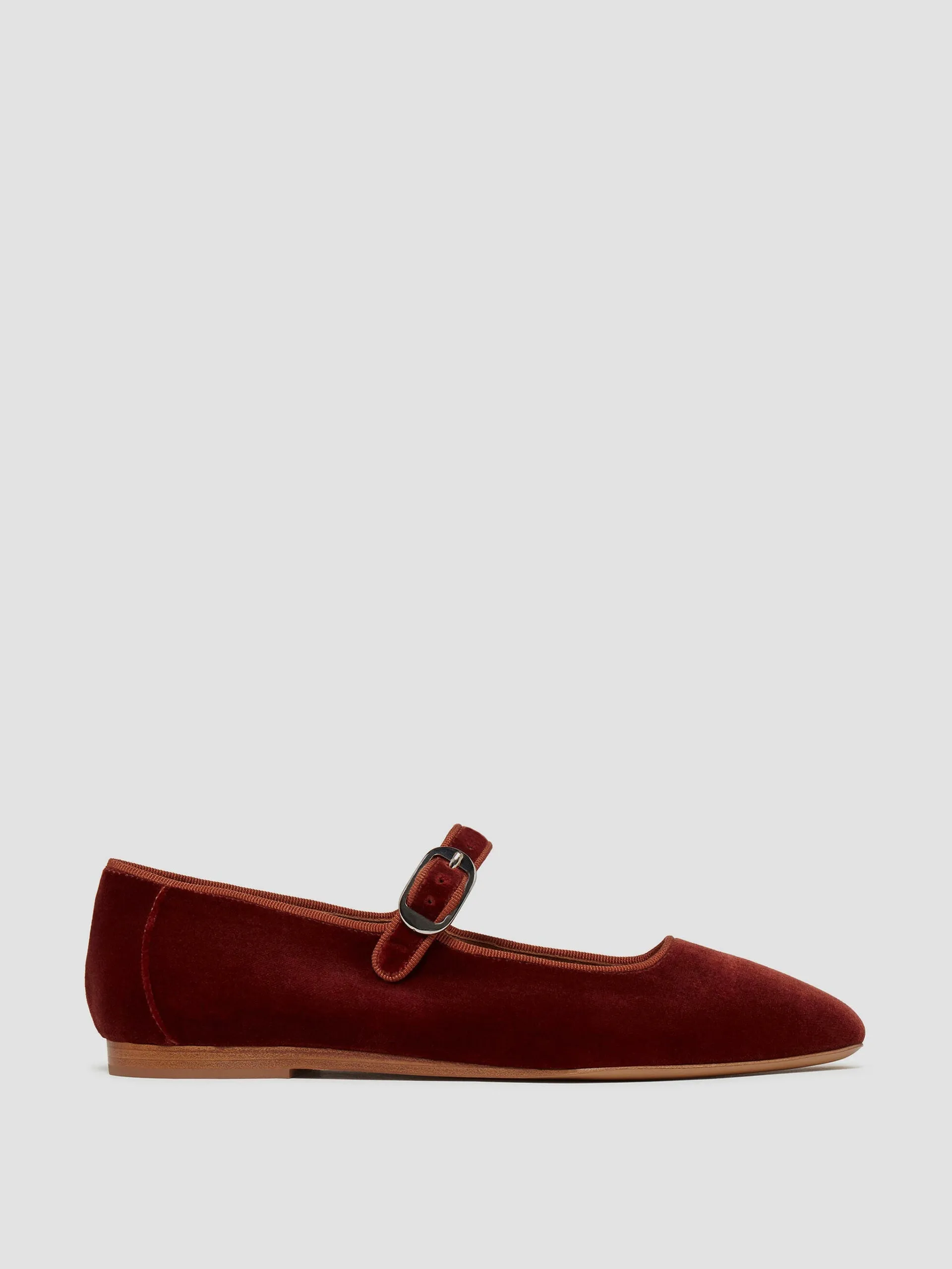 Brick velvet Mary Jane flats