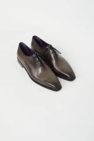Brown Leather Lace-Up Oxford