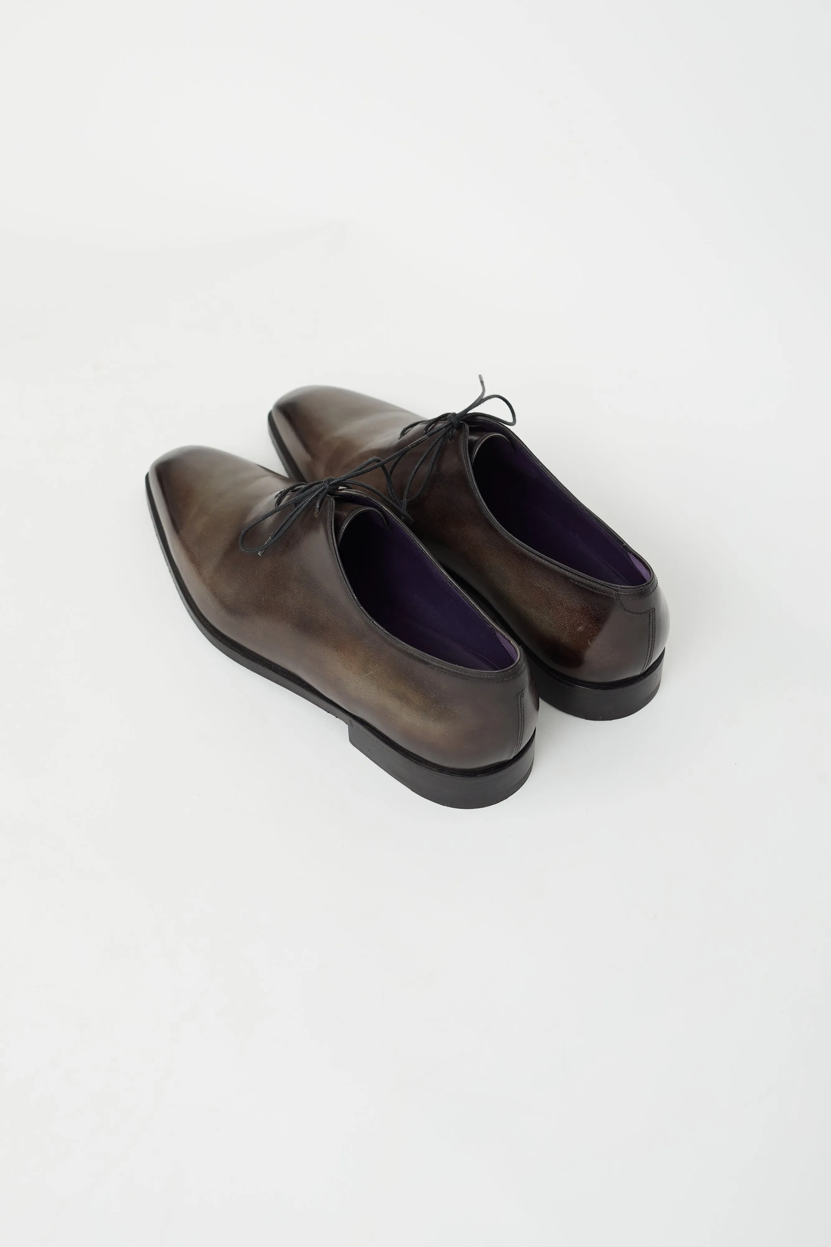 Brown Leather Lace-Up Oxford