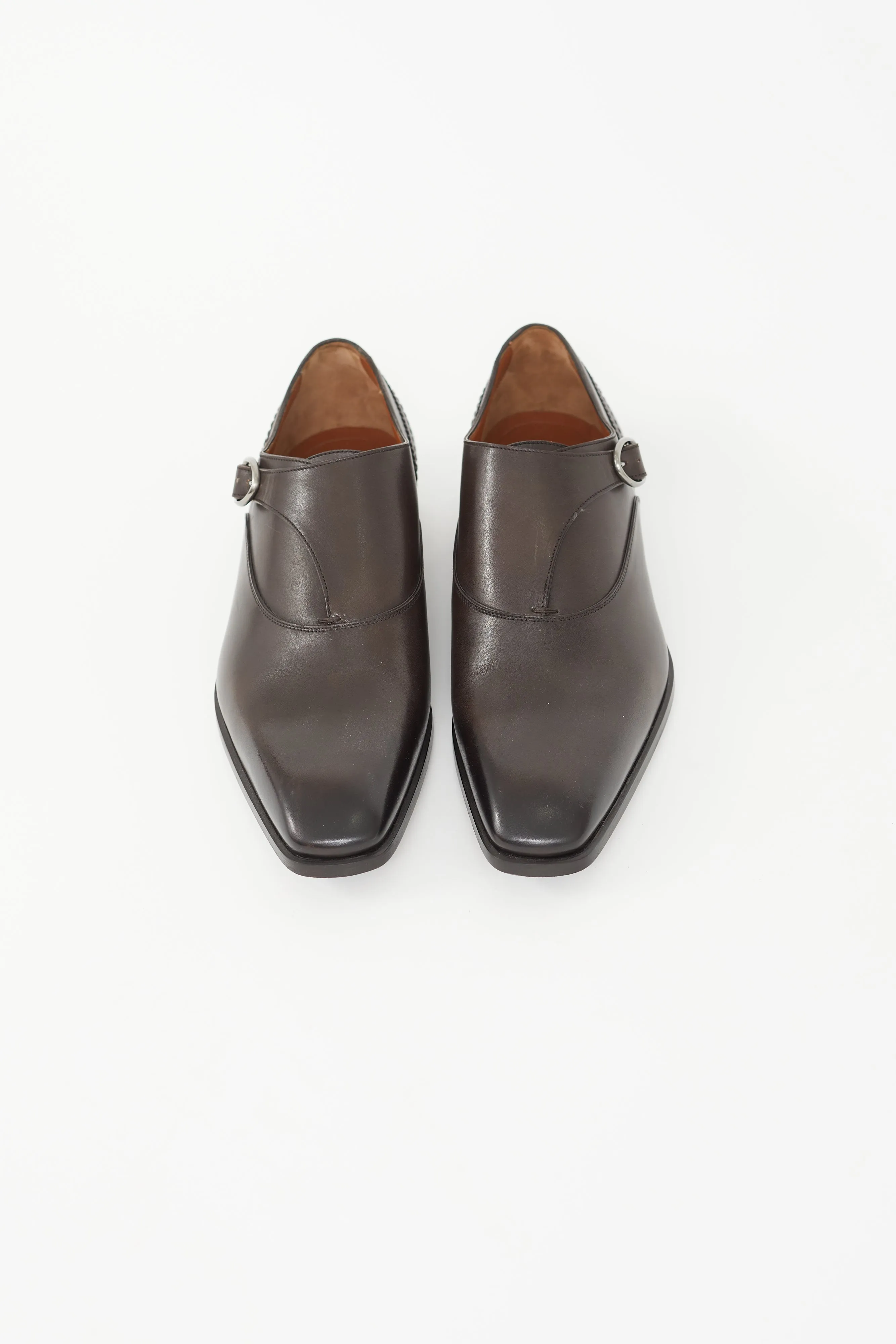 Brown Leather Monk Strap Oxford