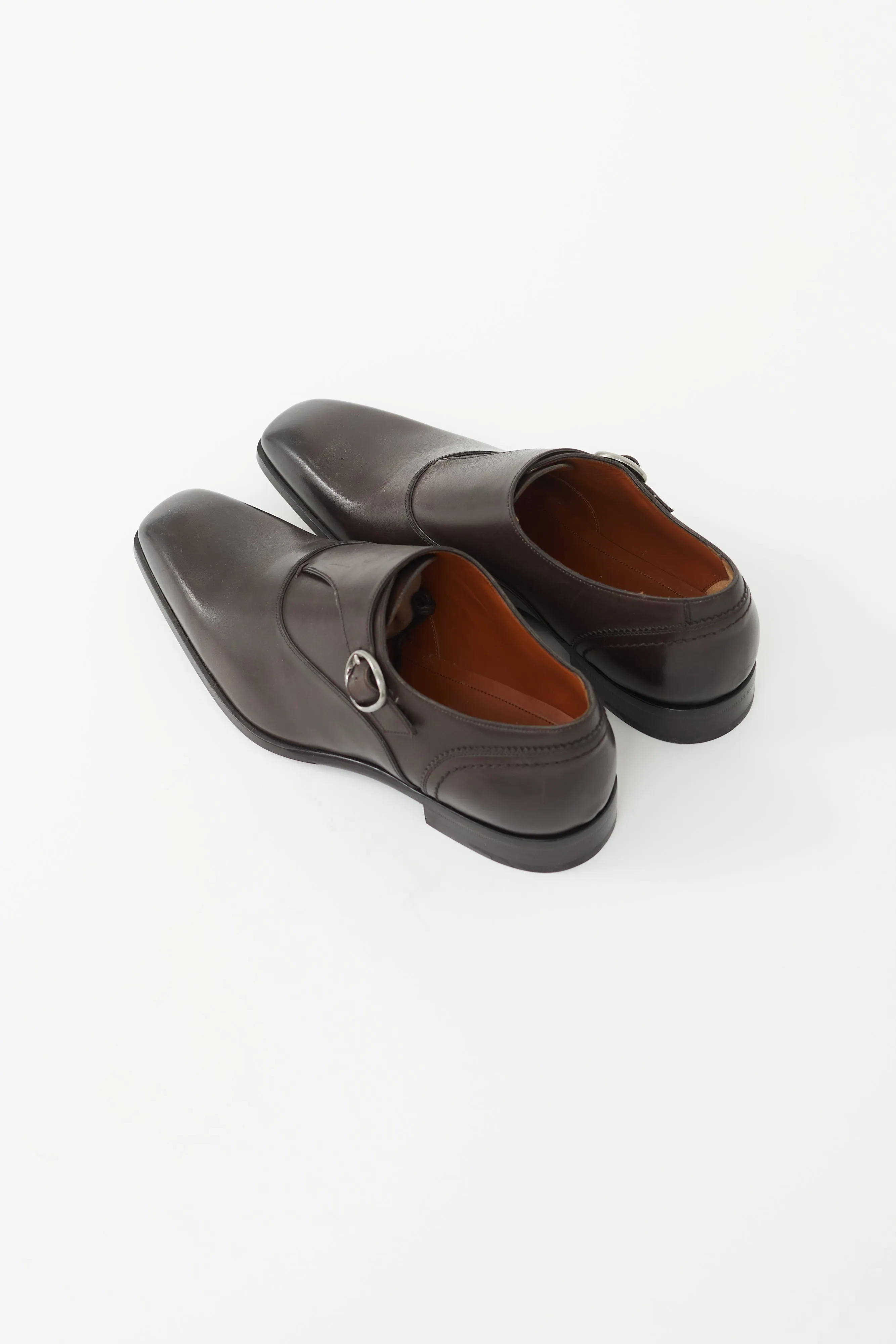 Brown Leather Monk Strap Oxford
