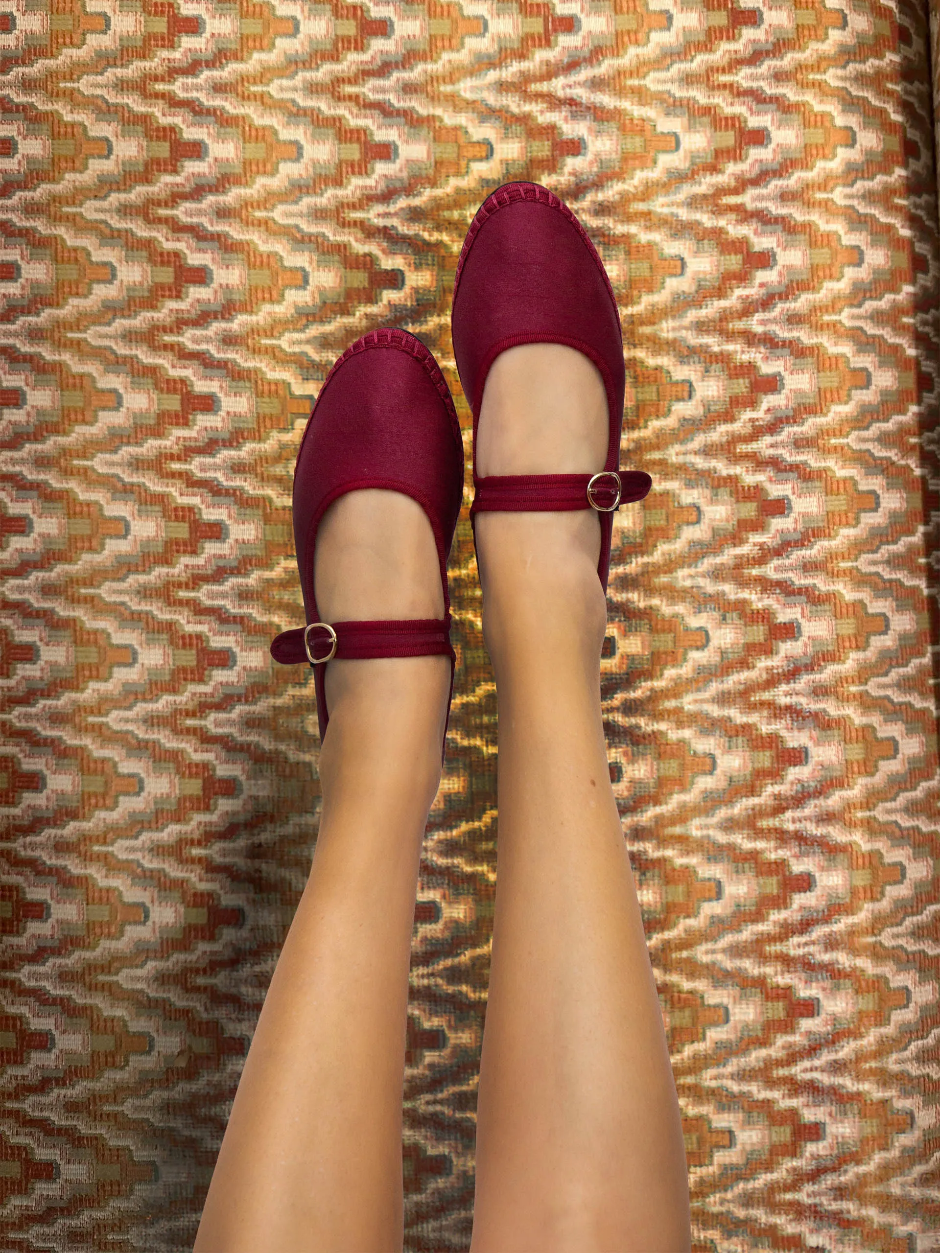 Burgundy Barnes Mary Jane flats