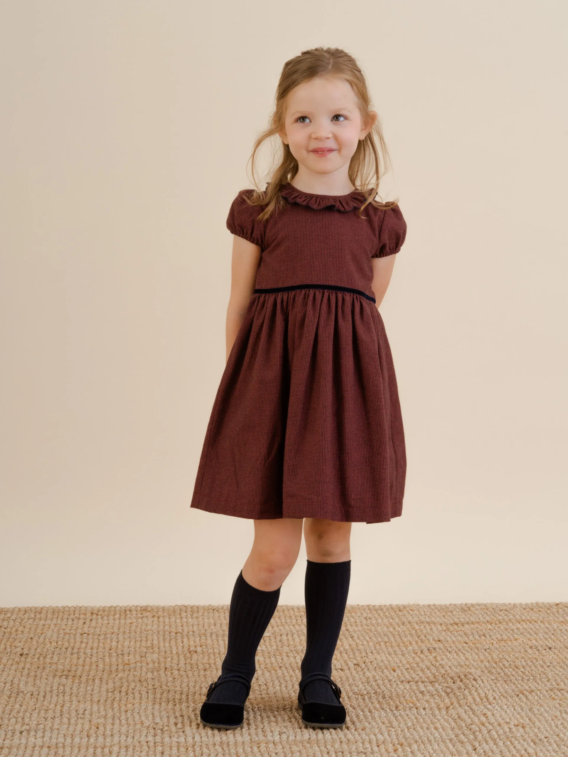 Burgundy Raisin scalloped dress