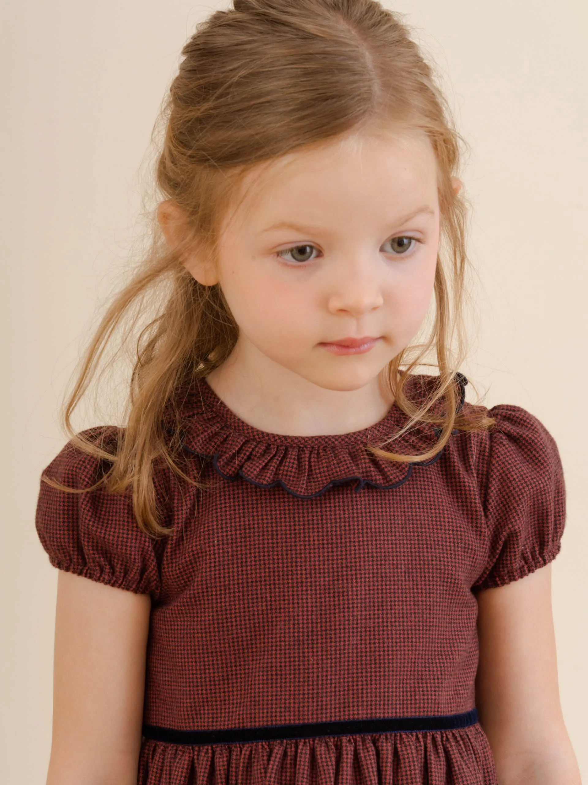 Burgundy Raisin scalloped dress