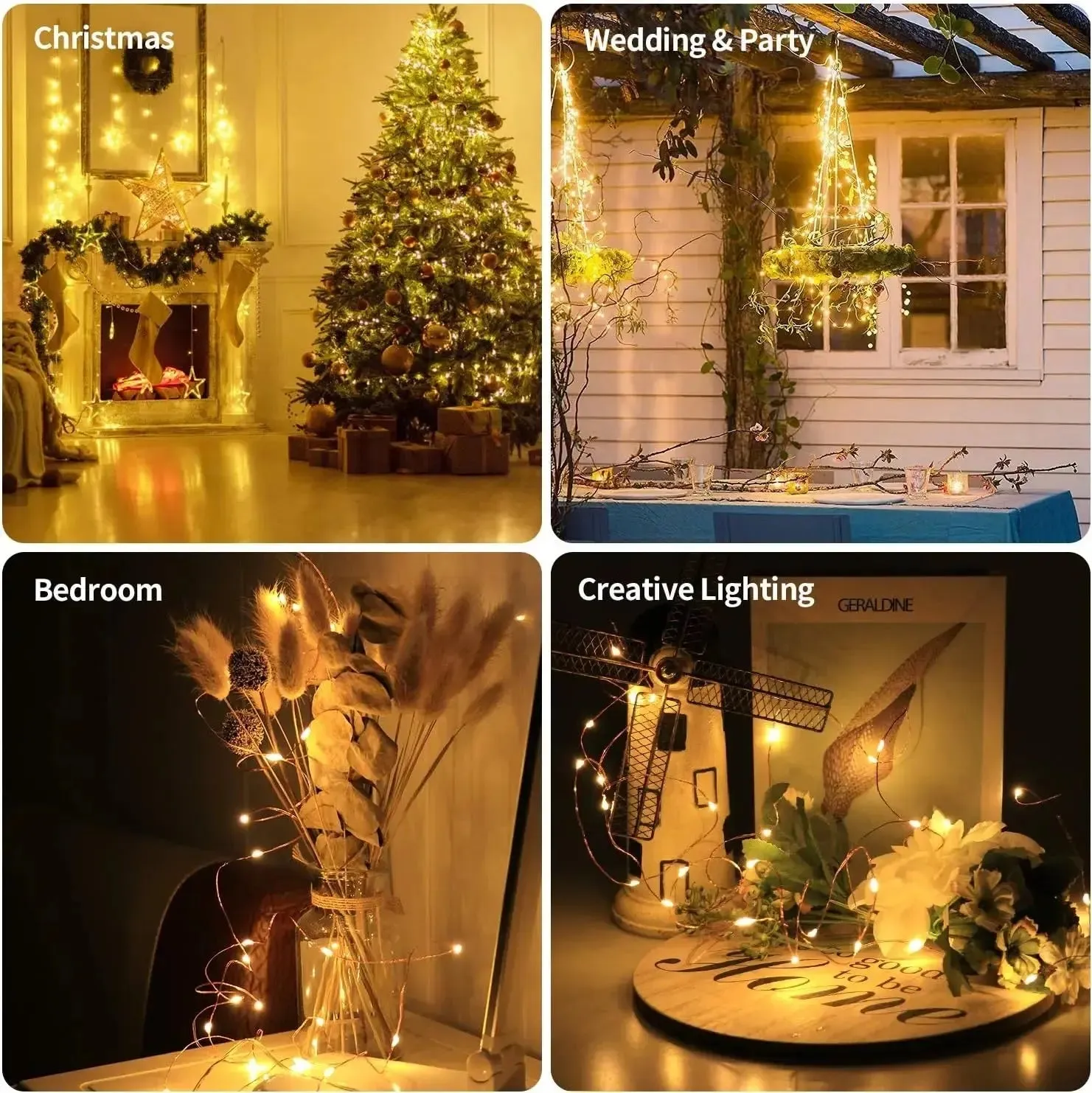 Christmes 3mts (100 lamps)  LED Copper wire LED light for Christmas Tree home Christmas decorations 3mts