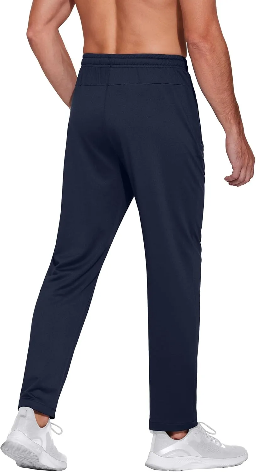 COOFANDY Men's Sweatpants Open Bottom Lightweight Athletic Running Joggers Gym Workout Pants with Zipper Pockets