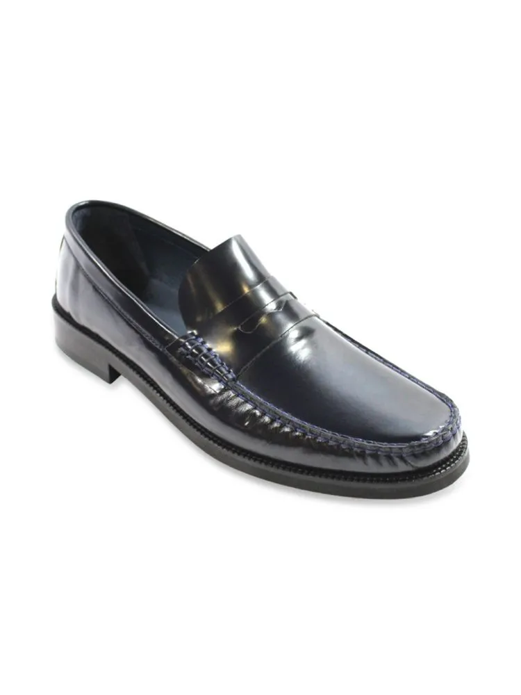 Cornetto Vellapais leather penny loafers, turquoise
