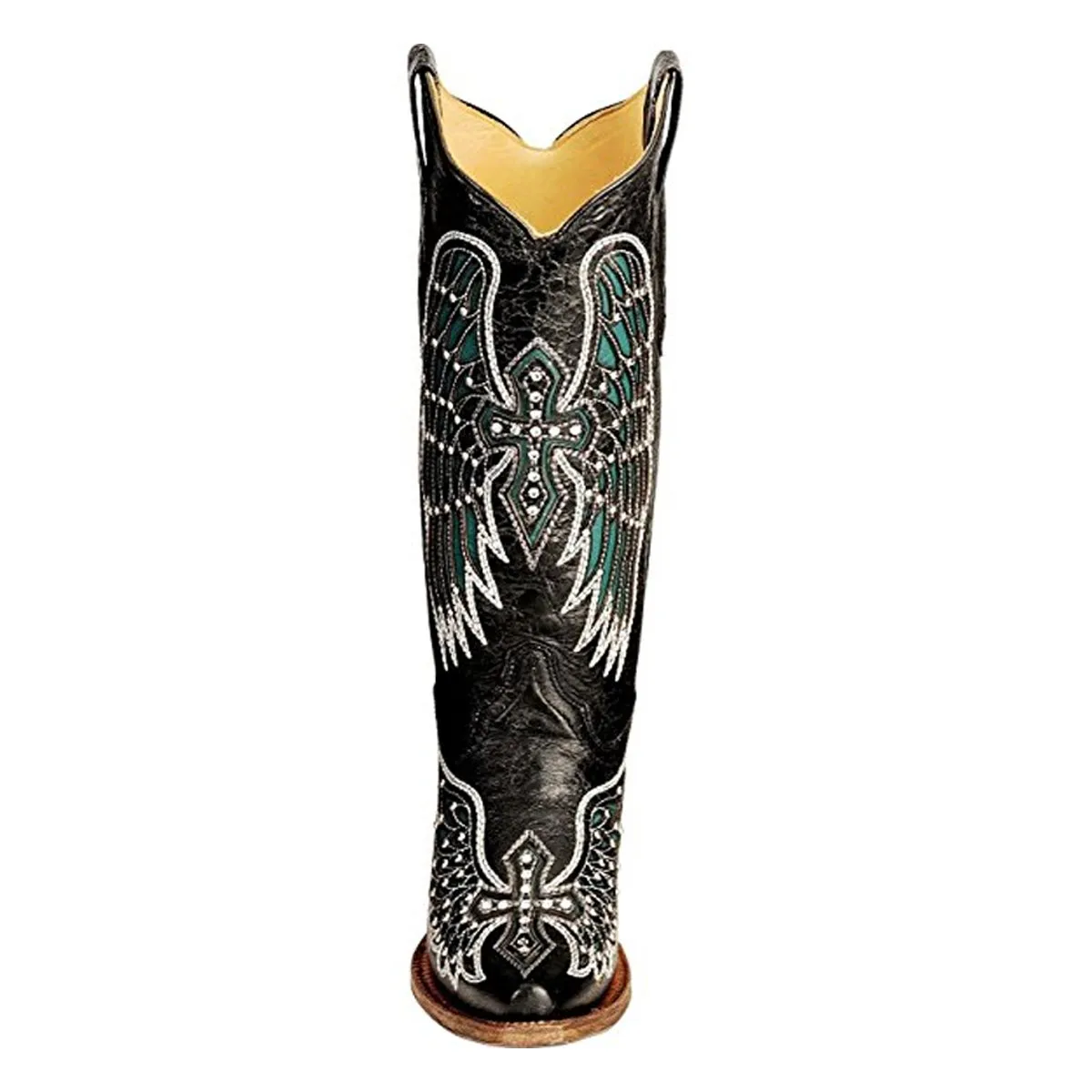 Corral Women's Wing Inlay & Cross Embroidery Snip Toe Cowgirl Boot - A1048