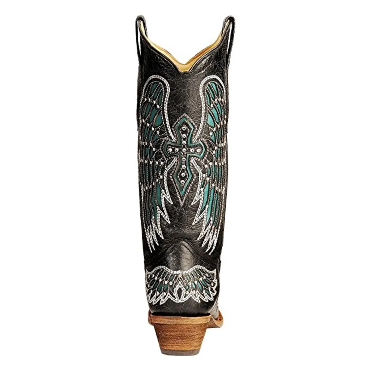 Corral Women's Wing Inlay & Cross Embroidery Snip Toe Cowgirl Boot - A1048