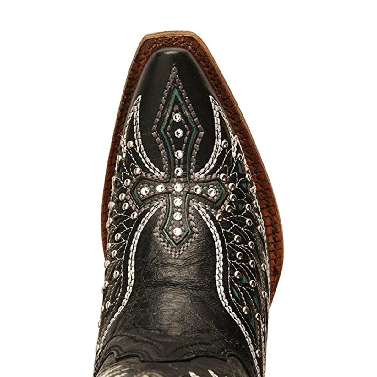 Corral Women's Wing Inlay & Cross Embroidery Snip Toe Cowgirl Boot - A1048