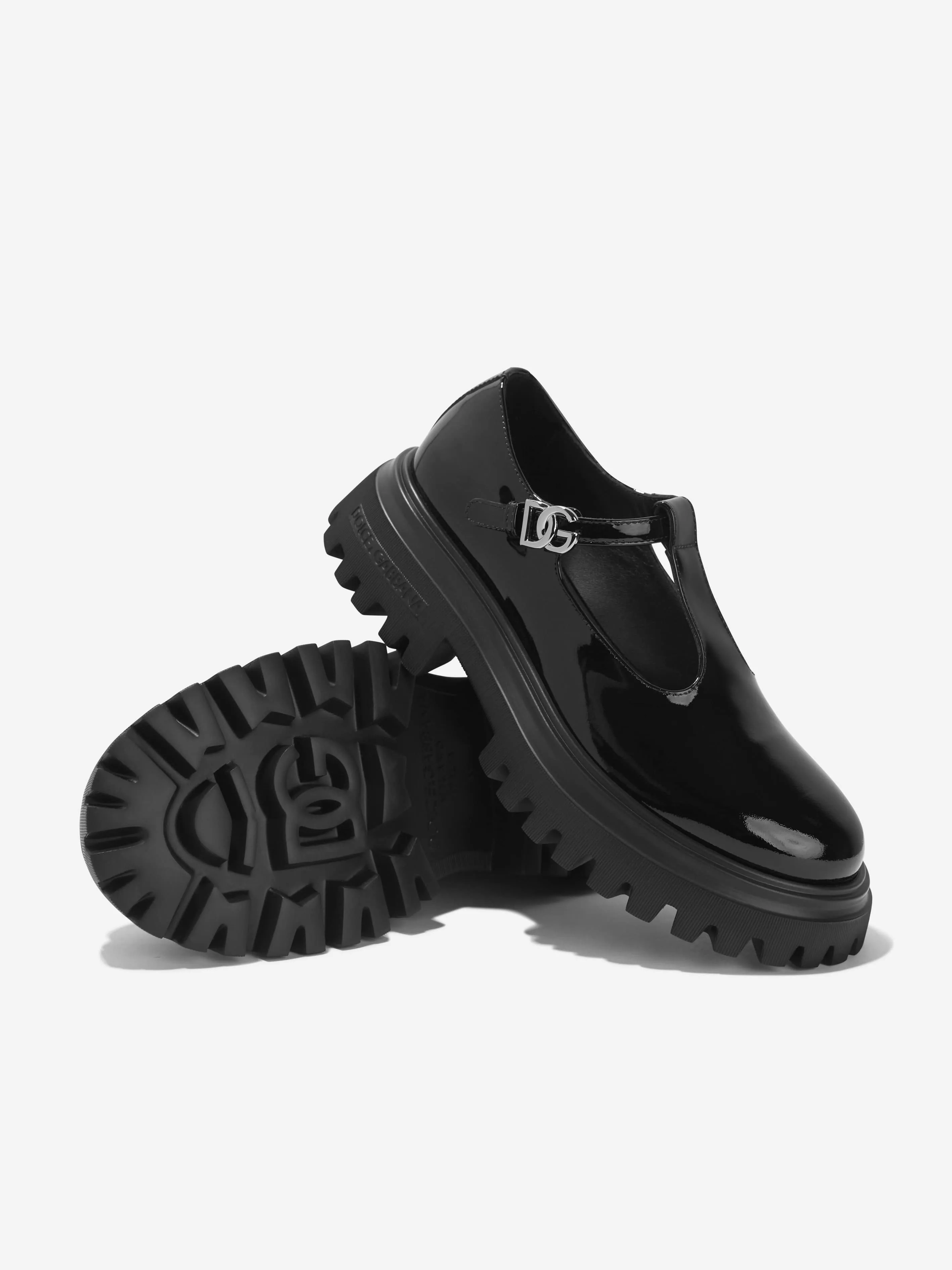 Dolce & Gabbana Girls Leather Mary Jane Shoes in Black