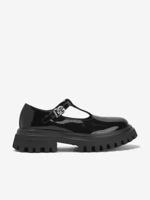 Dolce & Gabbana Girls Leather Mary Jane Shoes in Black