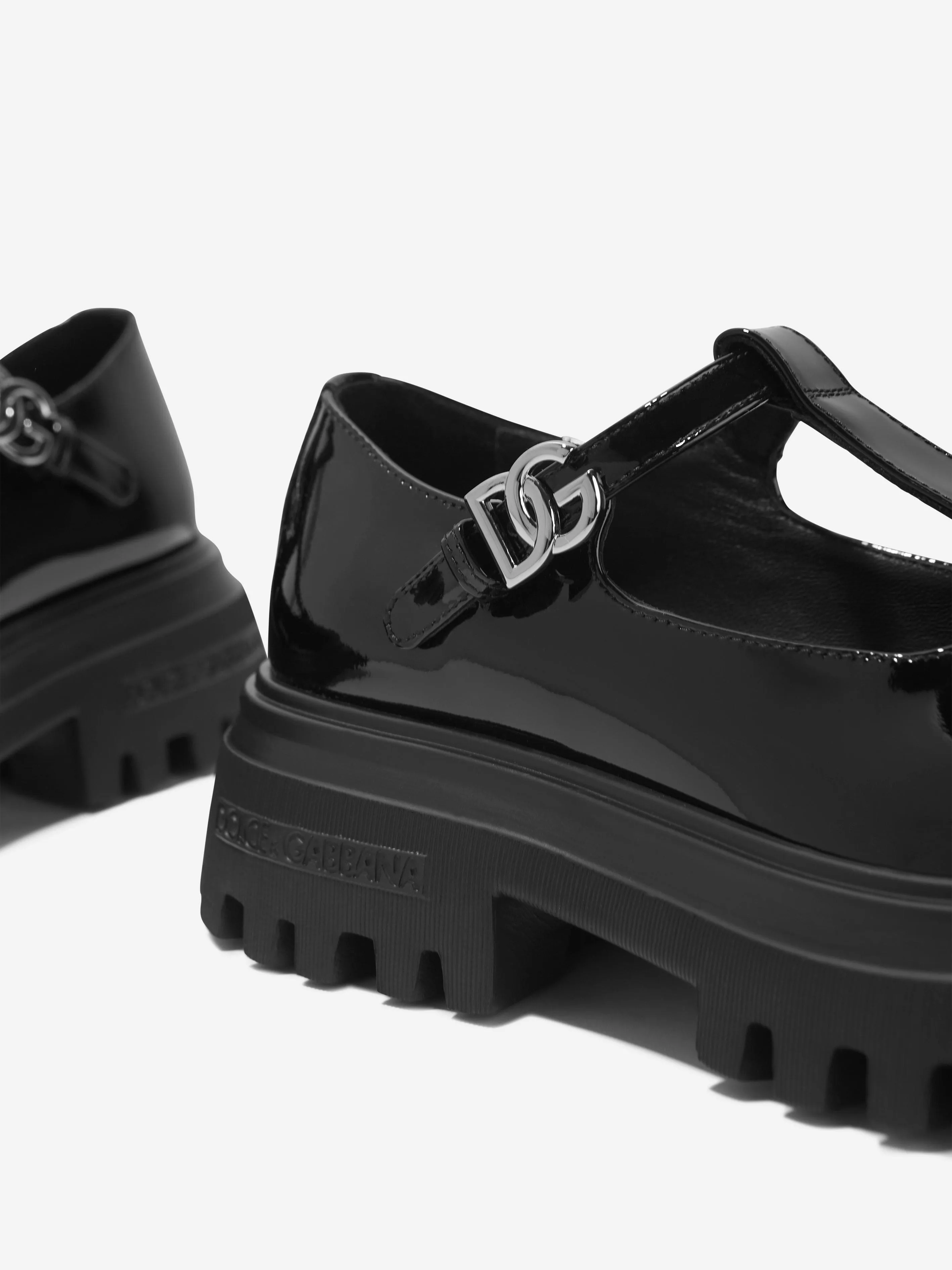 Dolce & Gabbana Girls Leather Mary Jane Shoes in Black