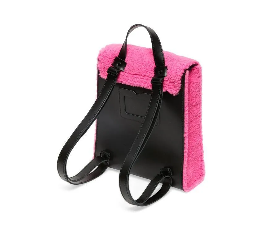 Dr. Martens Mini Backpack - Clash Pink Lux Borg and Black Kiev