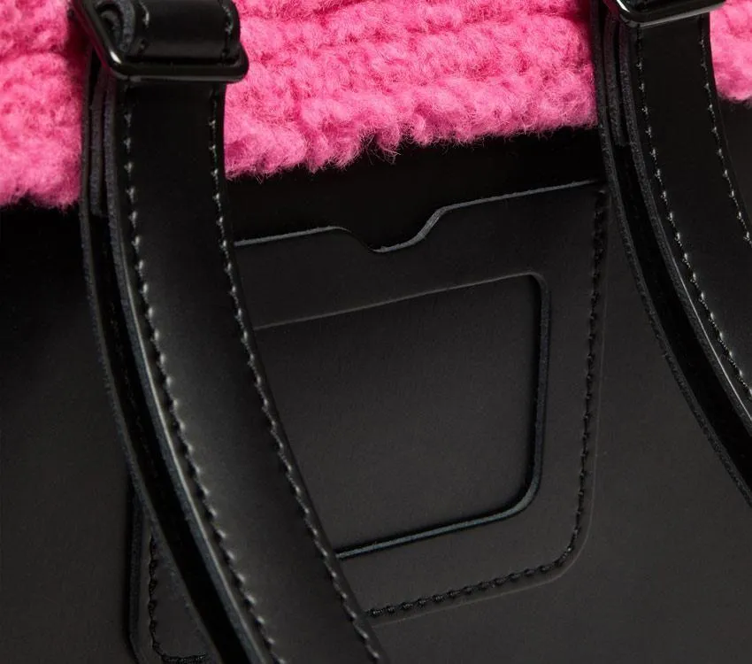 Dr. Martens Mini Backpack - Clash Pink Lux Borg and Black Kiev