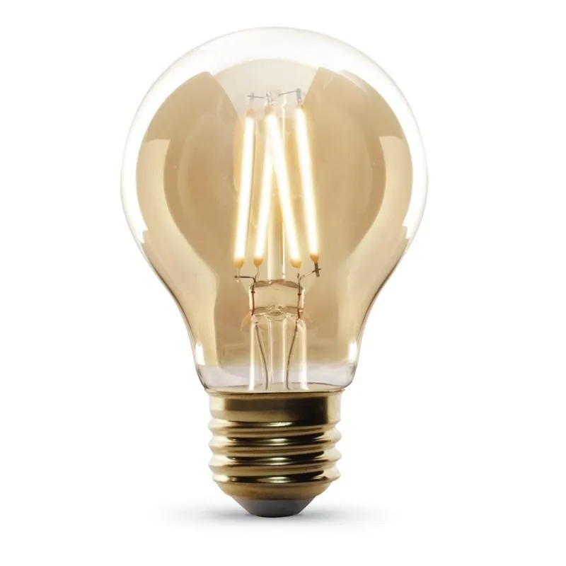 FEIT Electric  A19  E26 (Medium)  LED Bulb  Amber Soft White  60 Watt