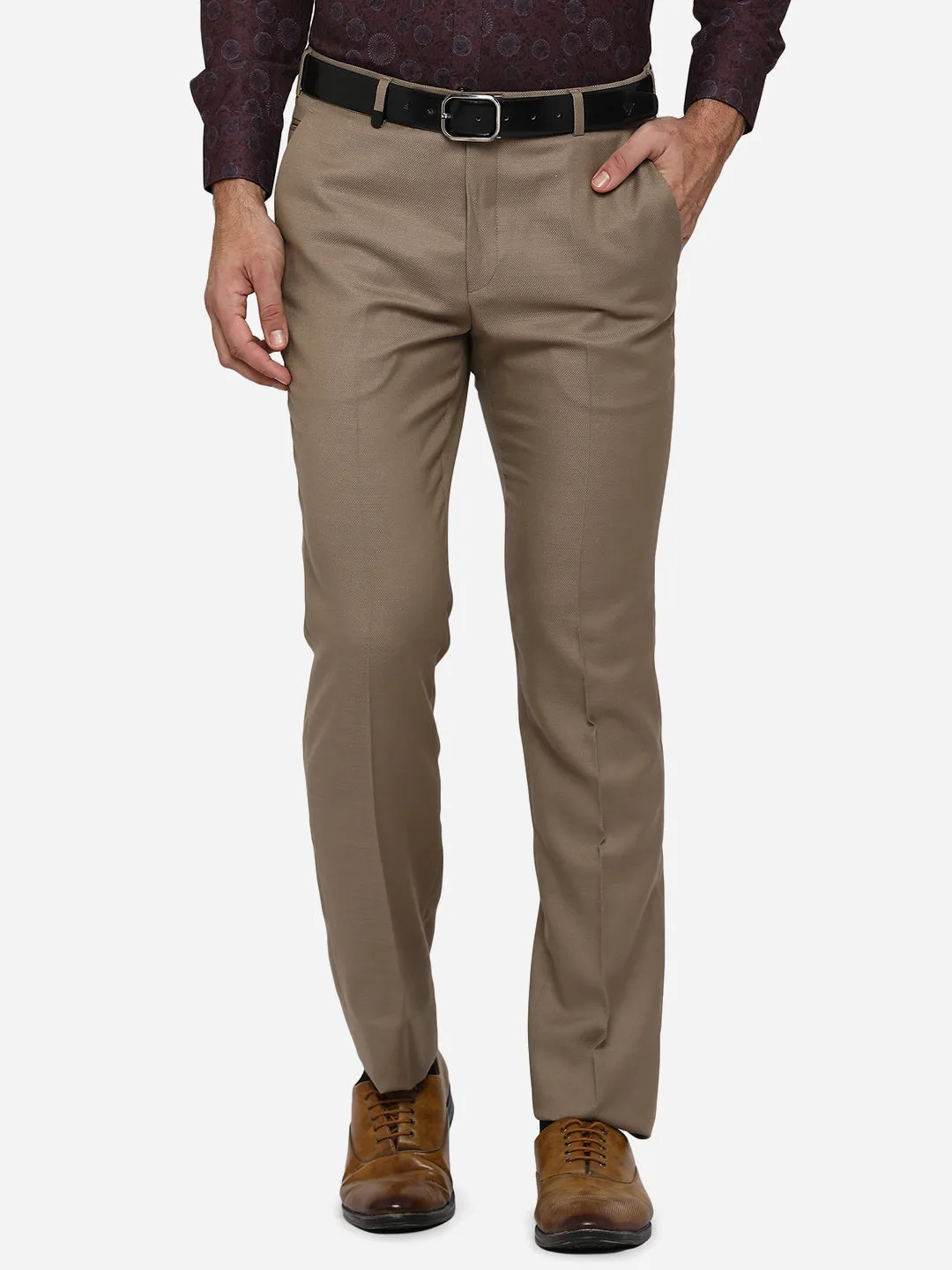 Fown Solid Slim Fit Formal Trouser | JB STUDIO