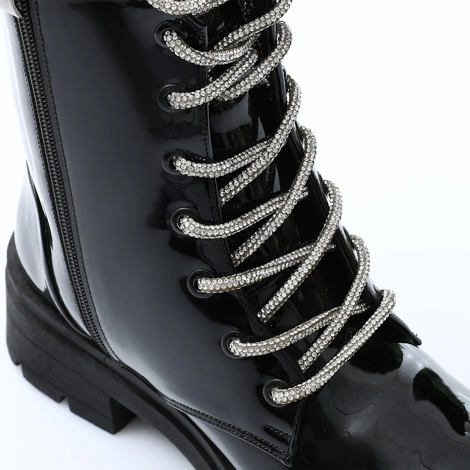 Gadget chunky Chelsea boots in shinny black