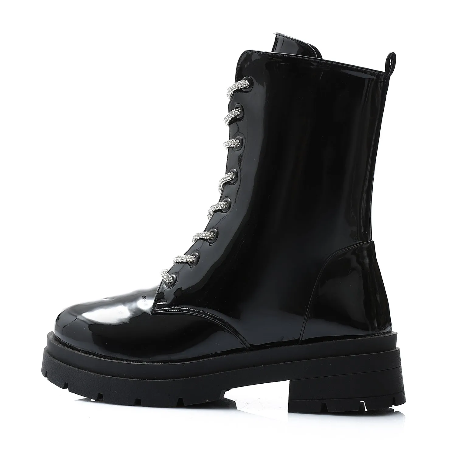 Gadget chunky Chelsea boots in shinny black