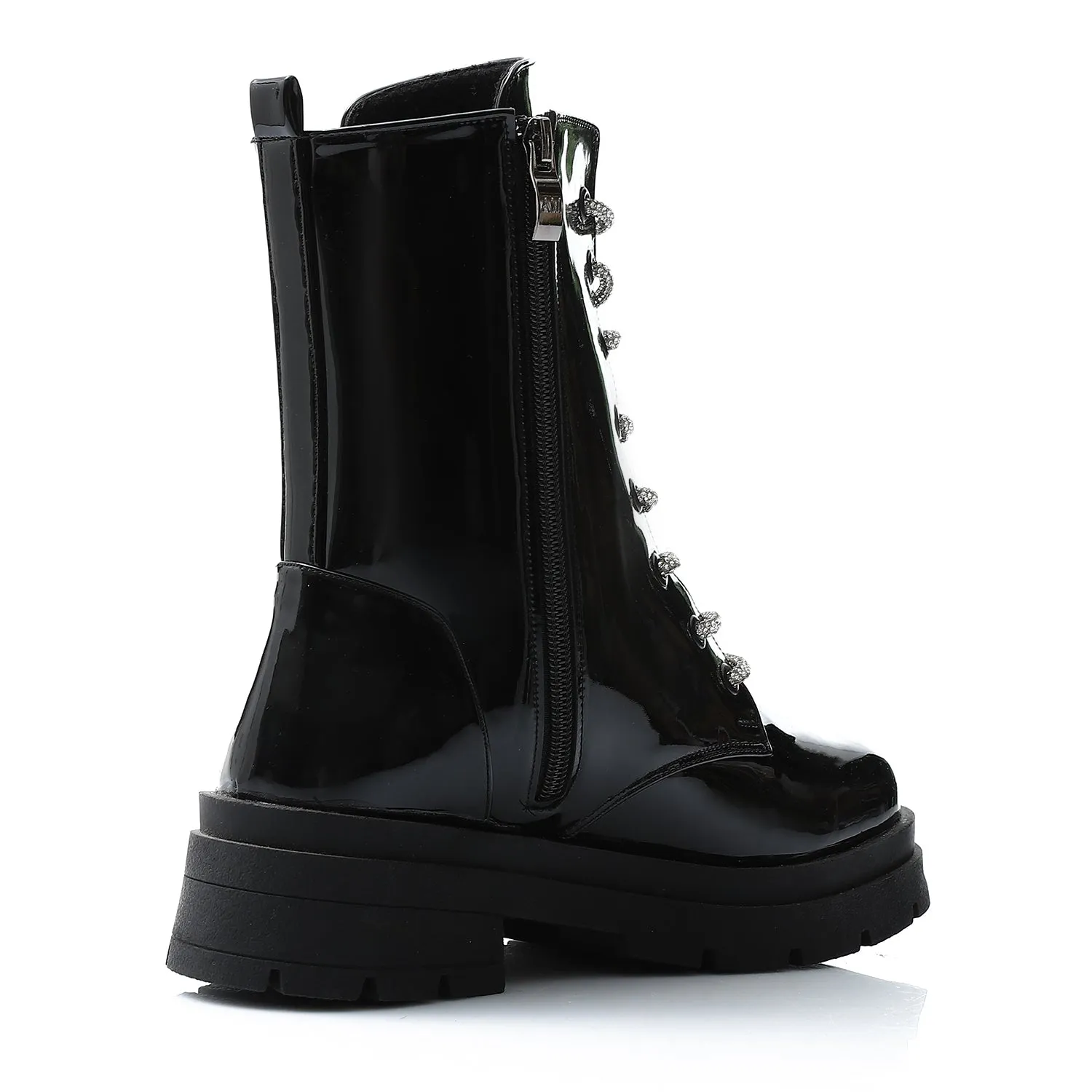 Gadget chunky Chelsea boots in shinny black