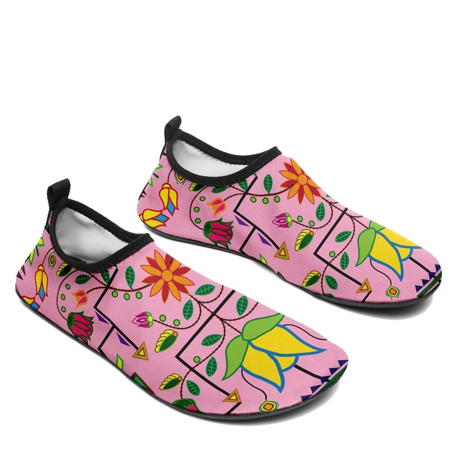 Geometric Floral Summer Sunset Sockamoccs Kid's Sockamoccs Slip On Shoes