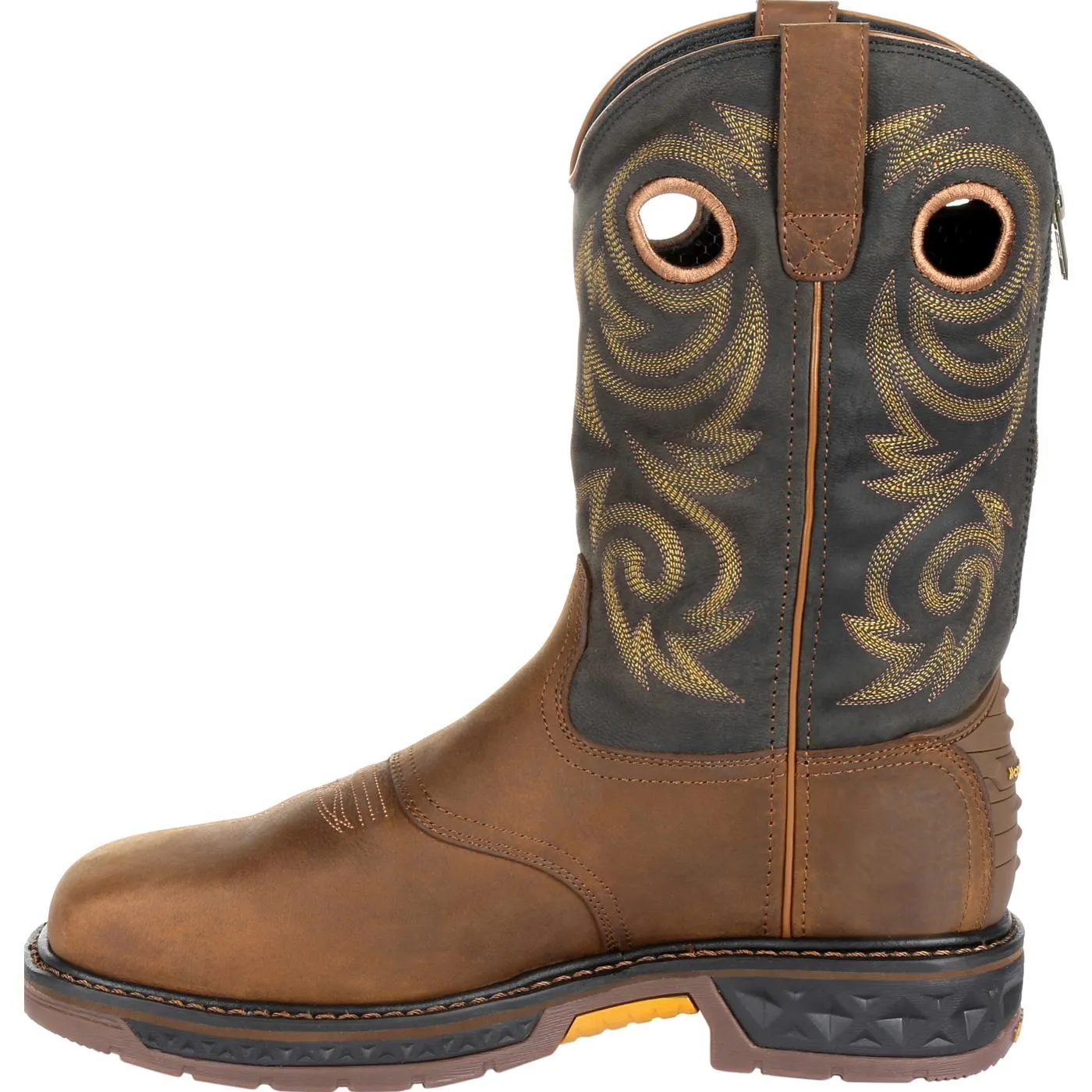Georgia | Men's Carbo-Tec LT Steel Toe Waterproof Pull On Work Boot | Black / Brown
