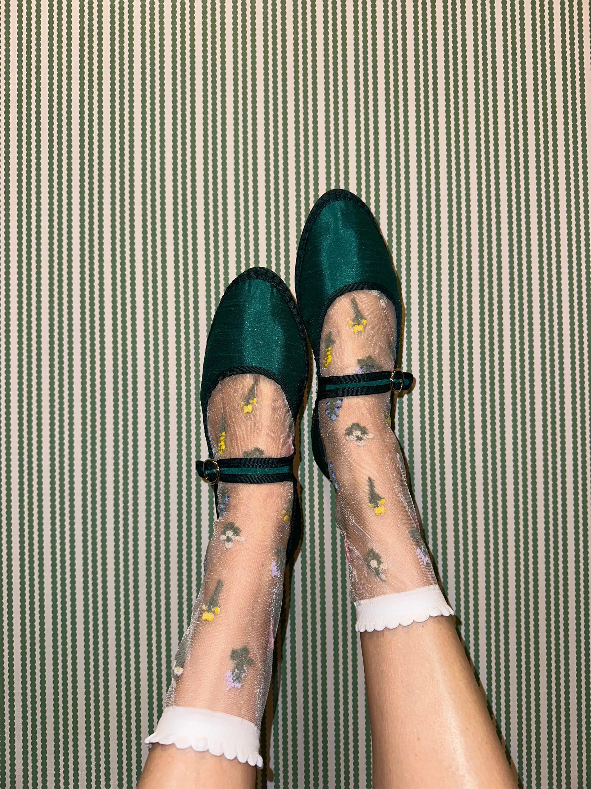 Green Costello Mary Jane flats