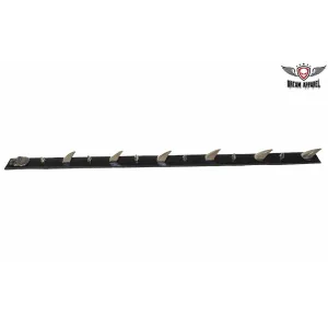 Helmet Spike Strip With Dual Style Spikes And Metallic Skull