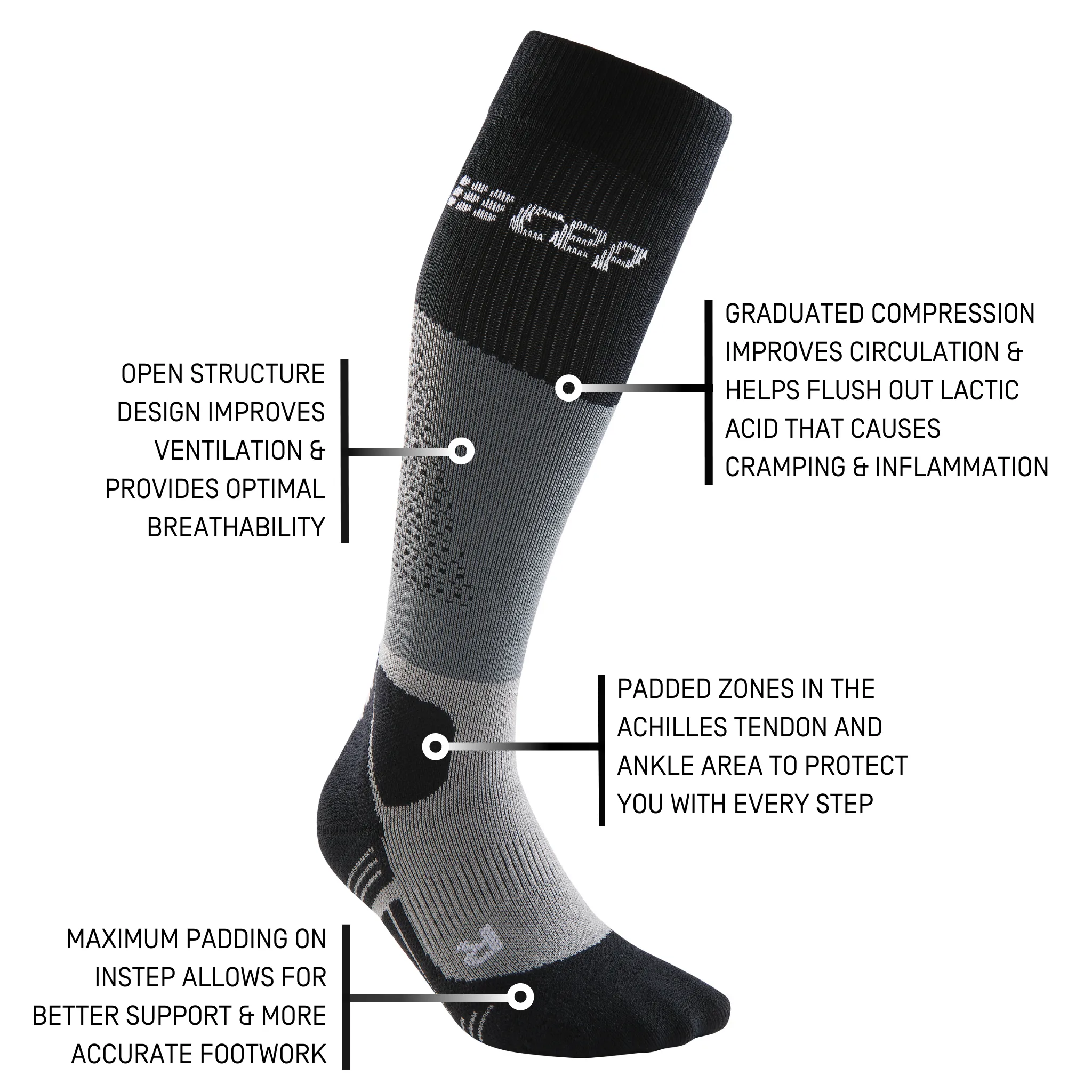 Hiking Max Cushion Tall Compression Socks, Men