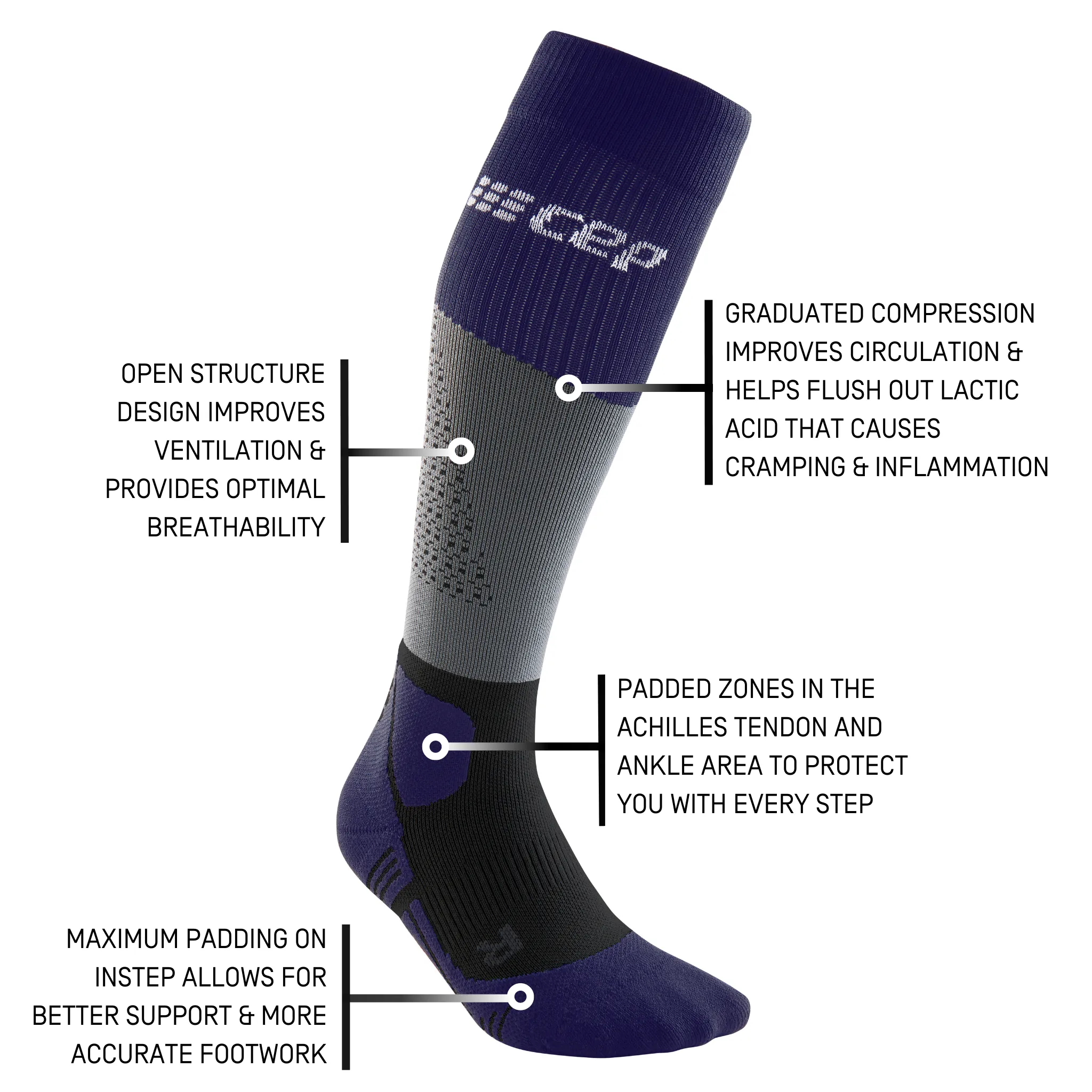 Hiking Max Cushion Tall Compression Socks, Men