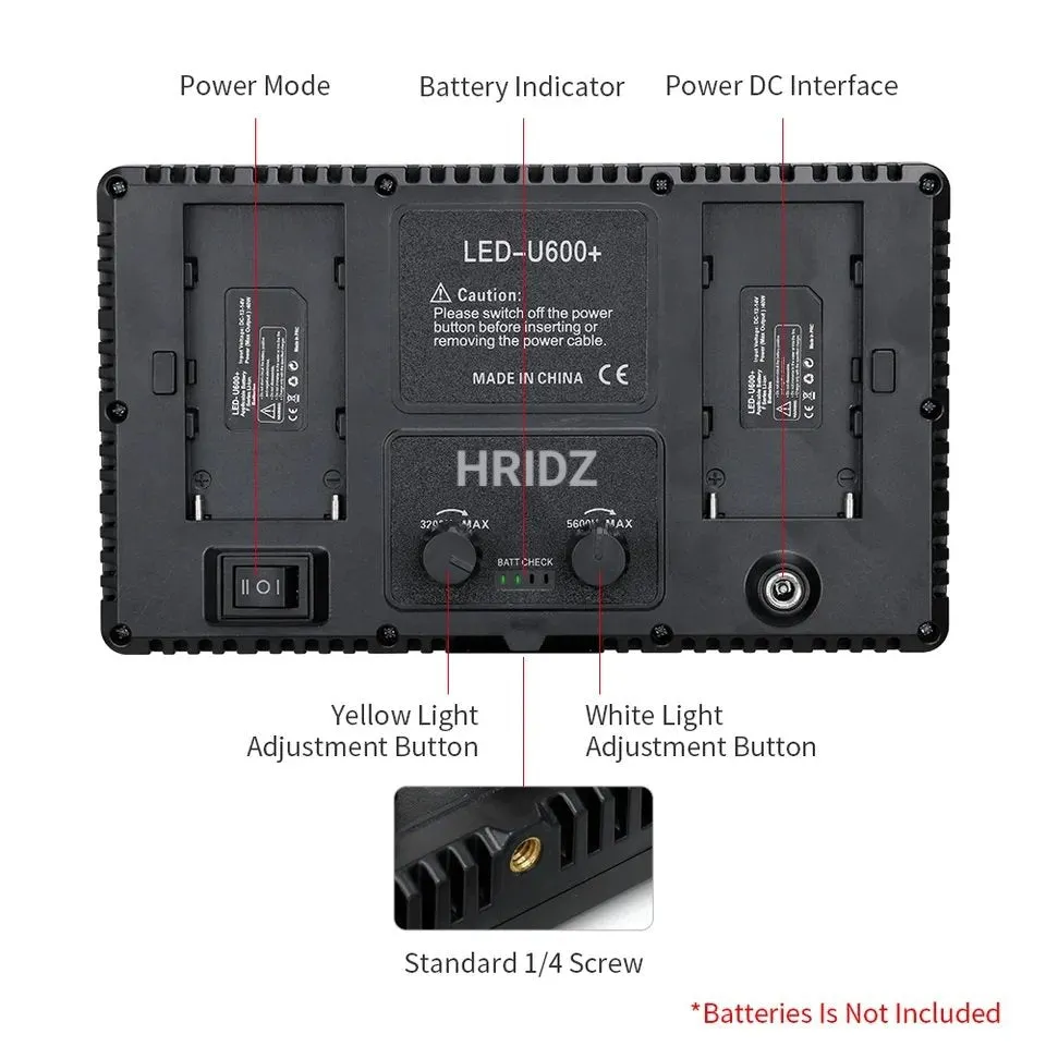Hridz U800 RGB Video Light Dimmable Wireless LED Lights for Photo Studio Wedding