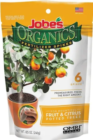 Jobes 04226 Organic Fertilizer Pack, Spike, 3-5-5 N-P-K Ratio :PK 6: QUANTITY: 1