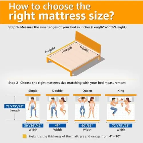 Memory Foam Mattress | Memory Ultra Bliss Mattress | Lifetime Replacement Warrenty | Doctor Recommend Mattress | (75x48x4 inches, Double)