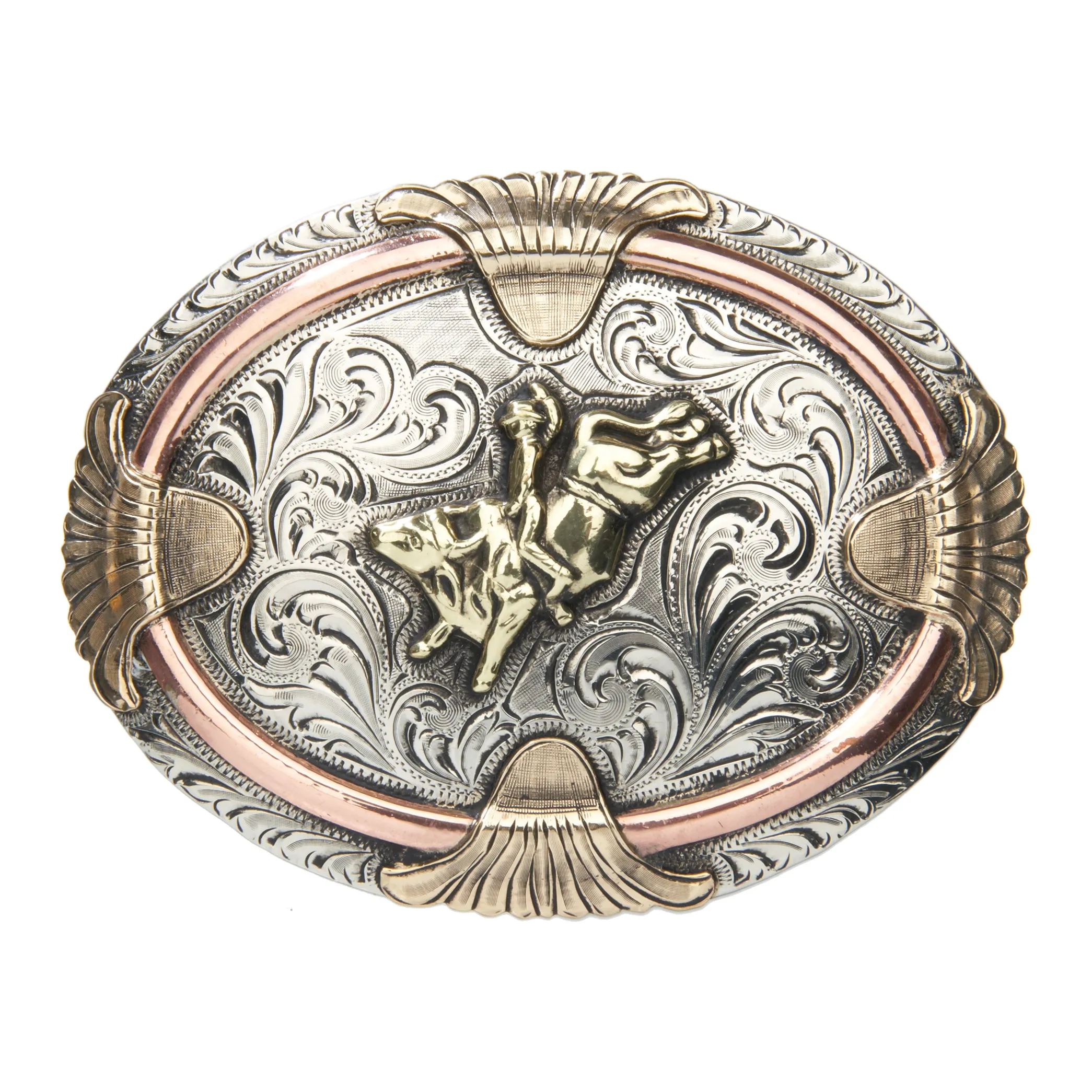 “Mesa” Bull Rider with Scrolls Buckle