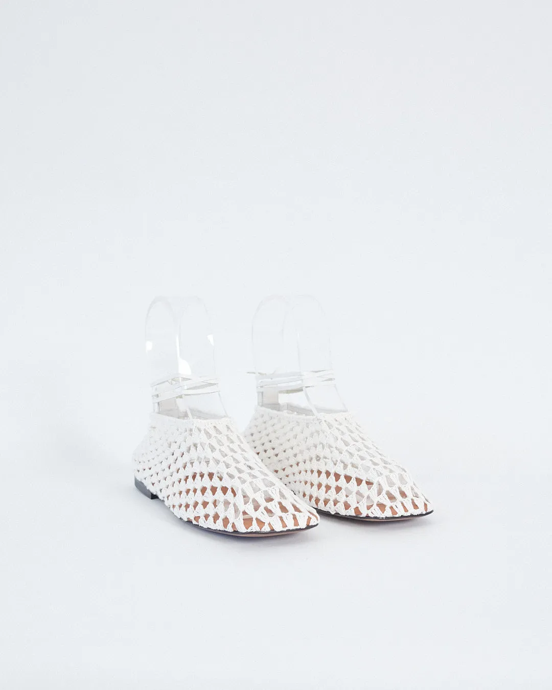 Neous X Albus Lumen 'phinia' crochet ballet flats, white, 37